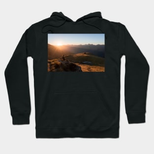 View of the Sunset from Mountain Hut in New Zealand Hoodie